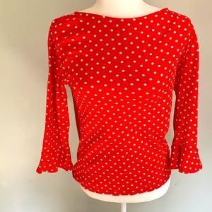 Ladies Ralph Lauren orange polkadot jersey